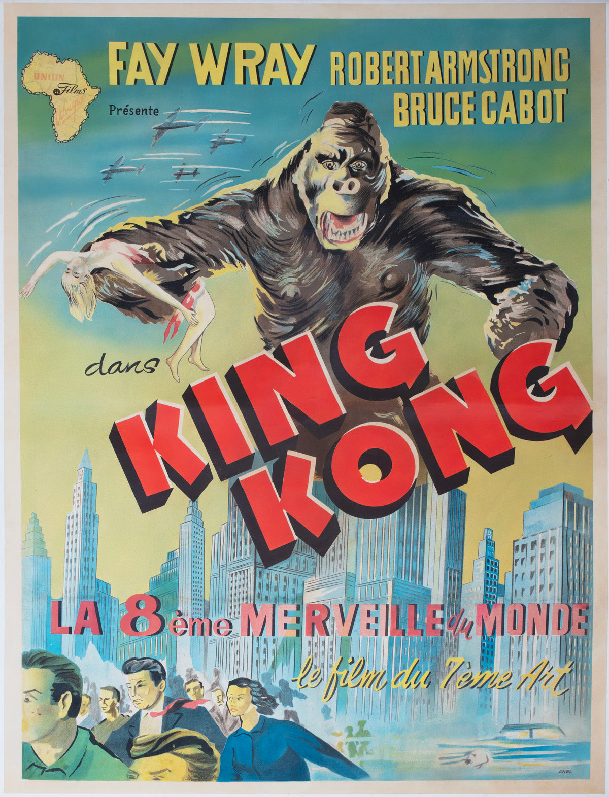 King Kong R1950s French African Moyenne Film Poster