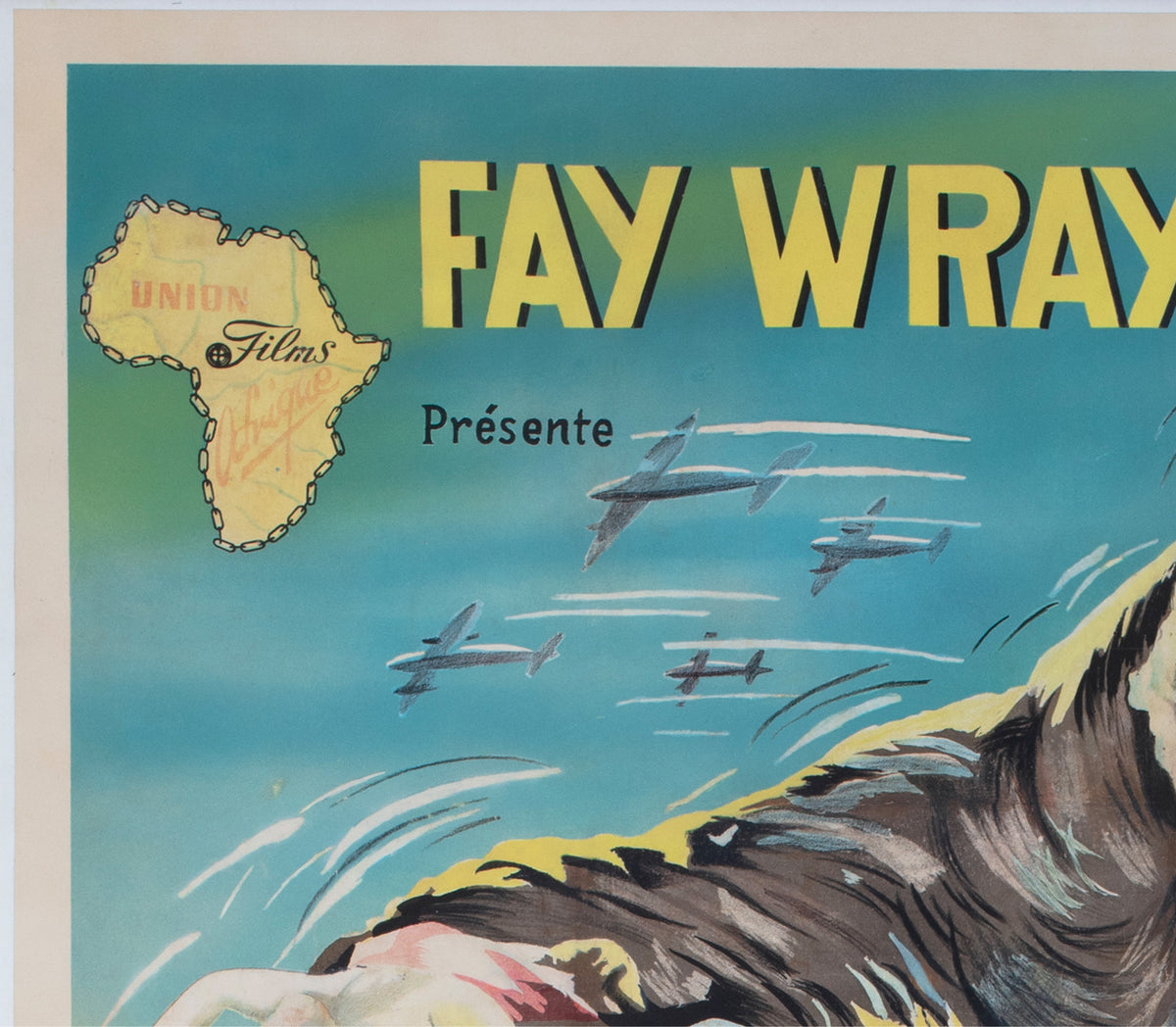 King Kong R1950s French African Moyenne Film Poster - detail