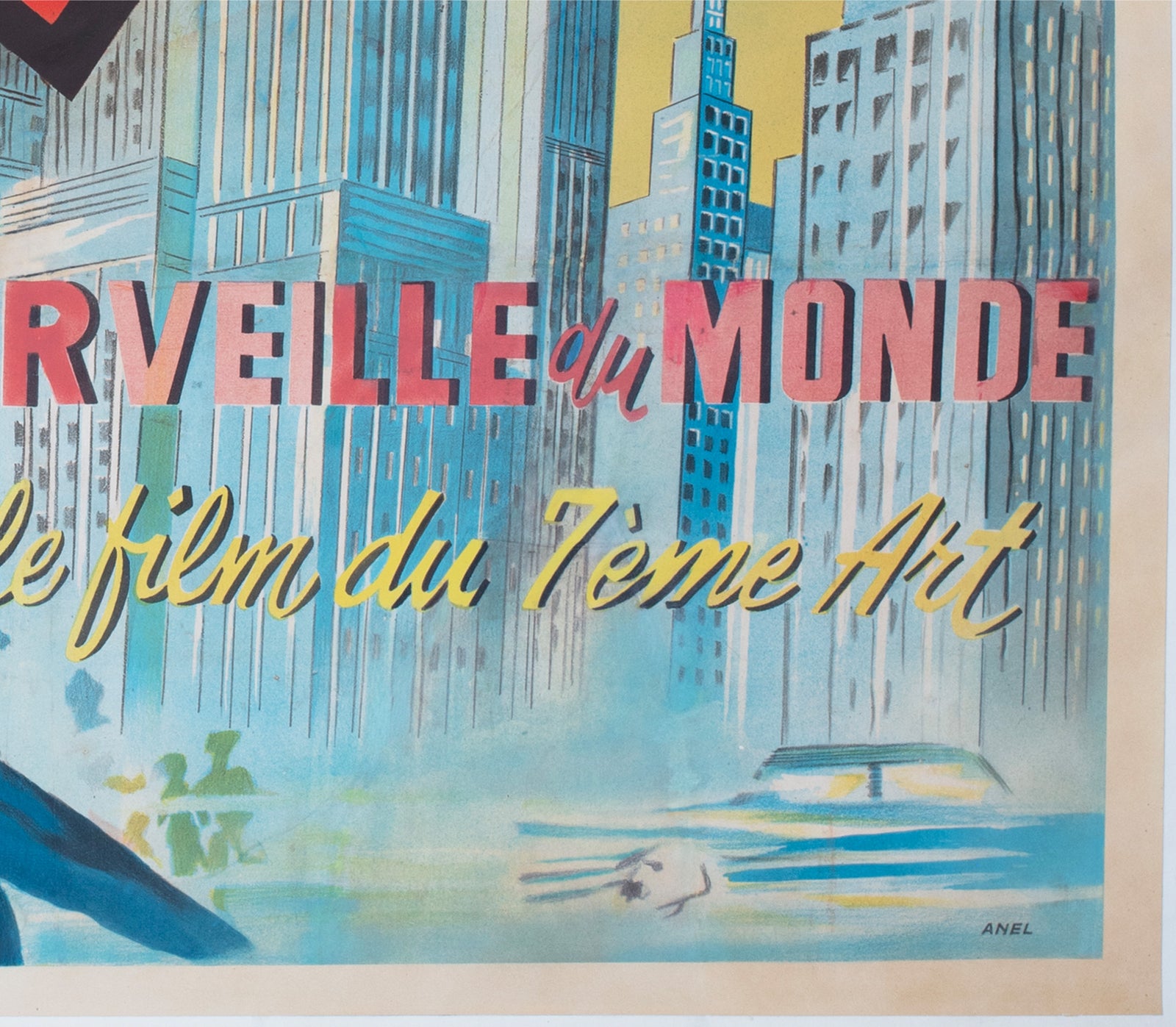 King Kong R1950s French African Moyenne Film Poster - detail