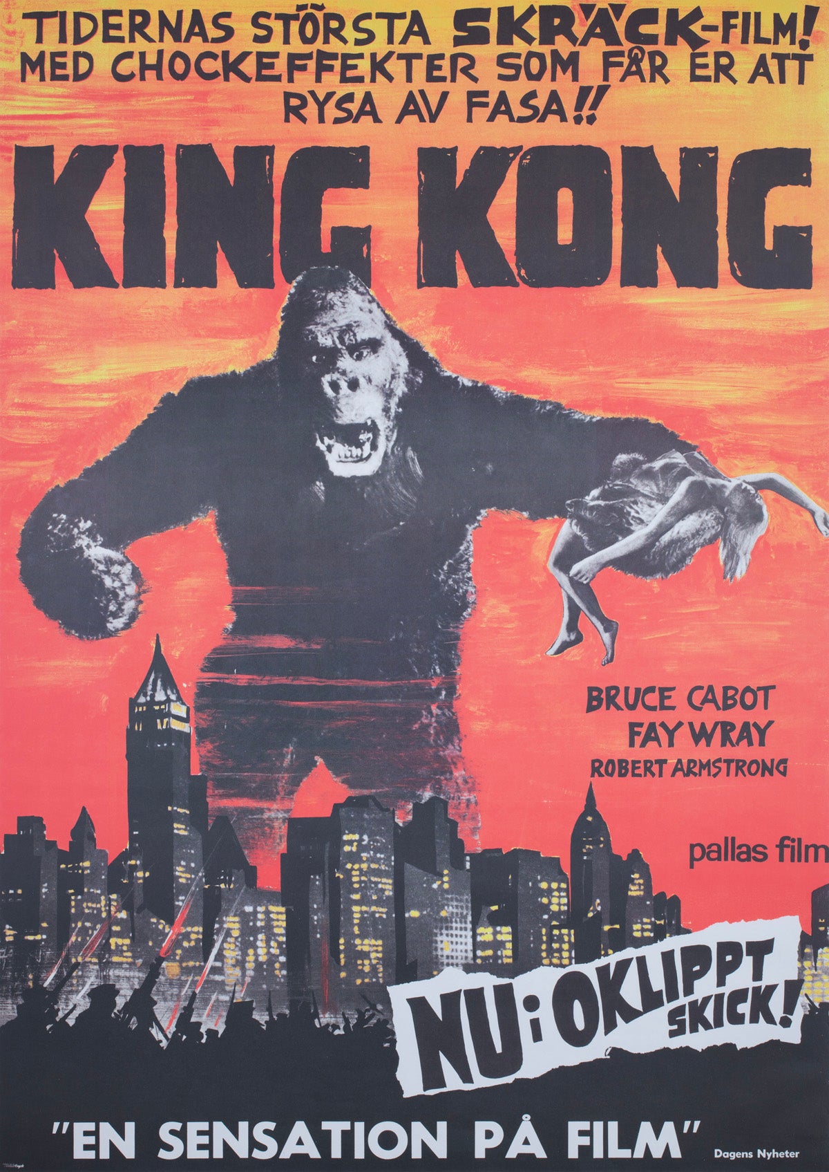 King Kong R1966 Swedish Film Poster