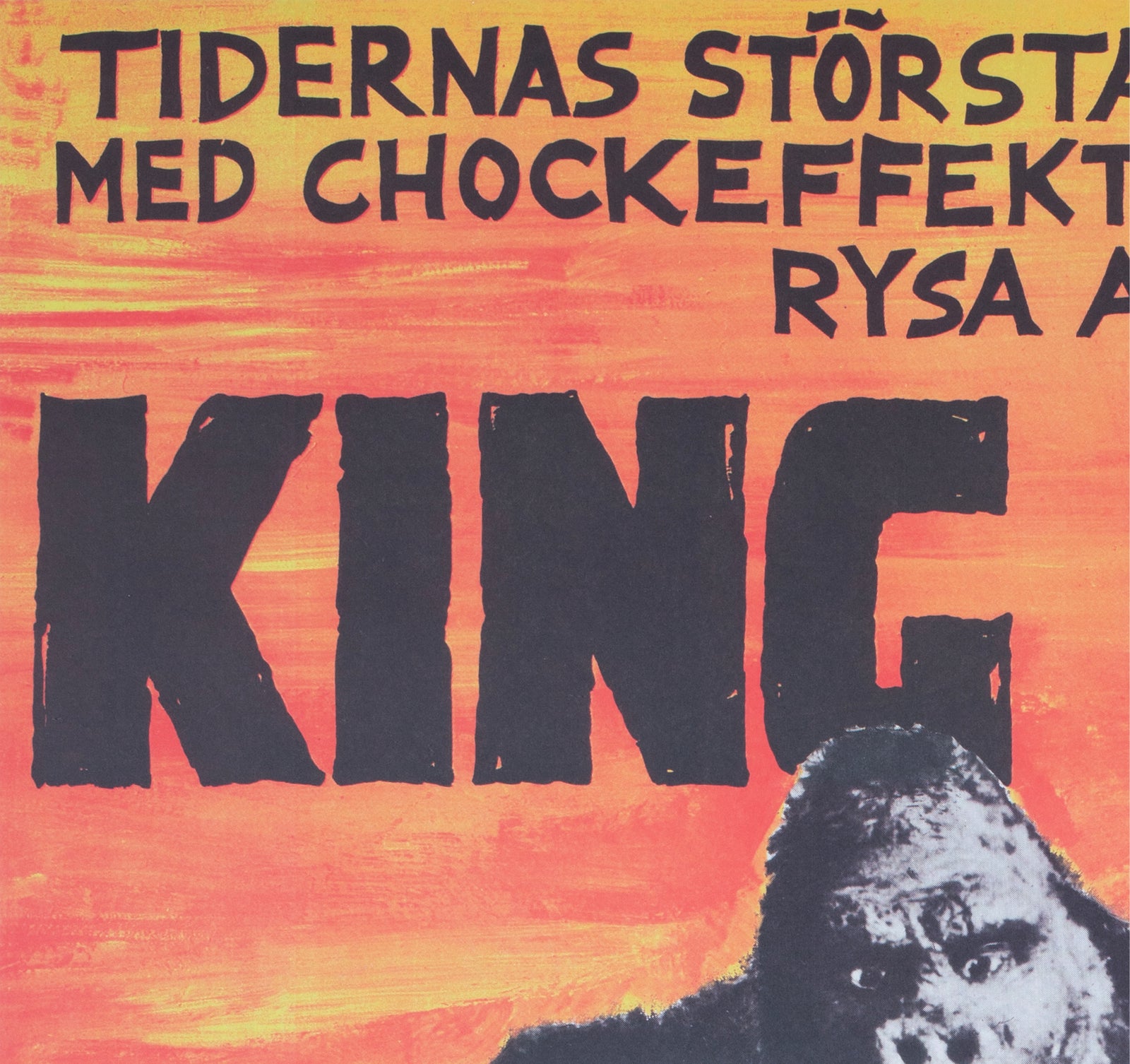 King Kong R1966 Swedish Film Poster - detail