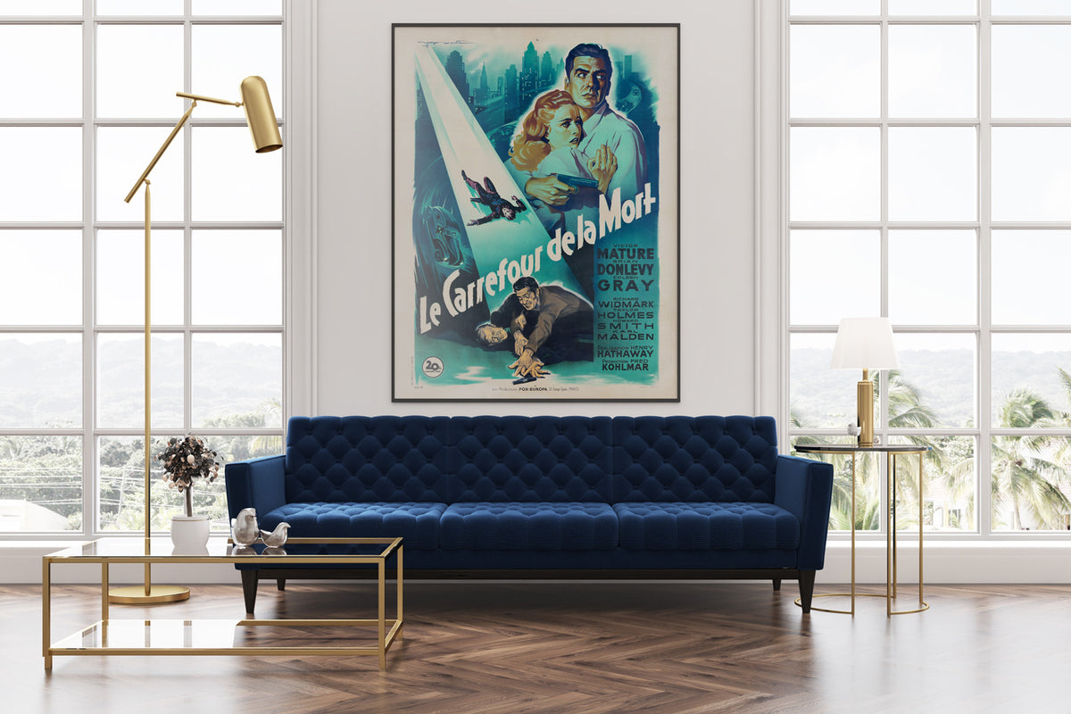 Kiss of Death 1947 French Grande Style B Film Movie Poster, Roger Soubie