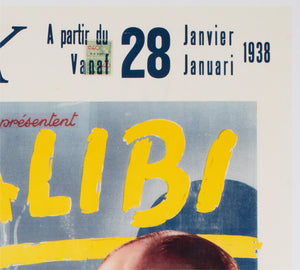 L Alibi 1938 Belgian Film Poster - detail