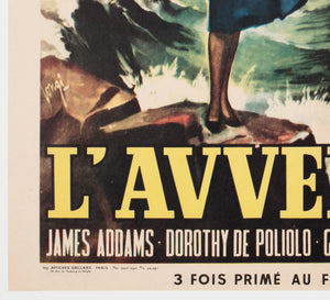 L'Avventura 1960 French Moyenne Film Movie Poster, Carlantonio Longi - detail