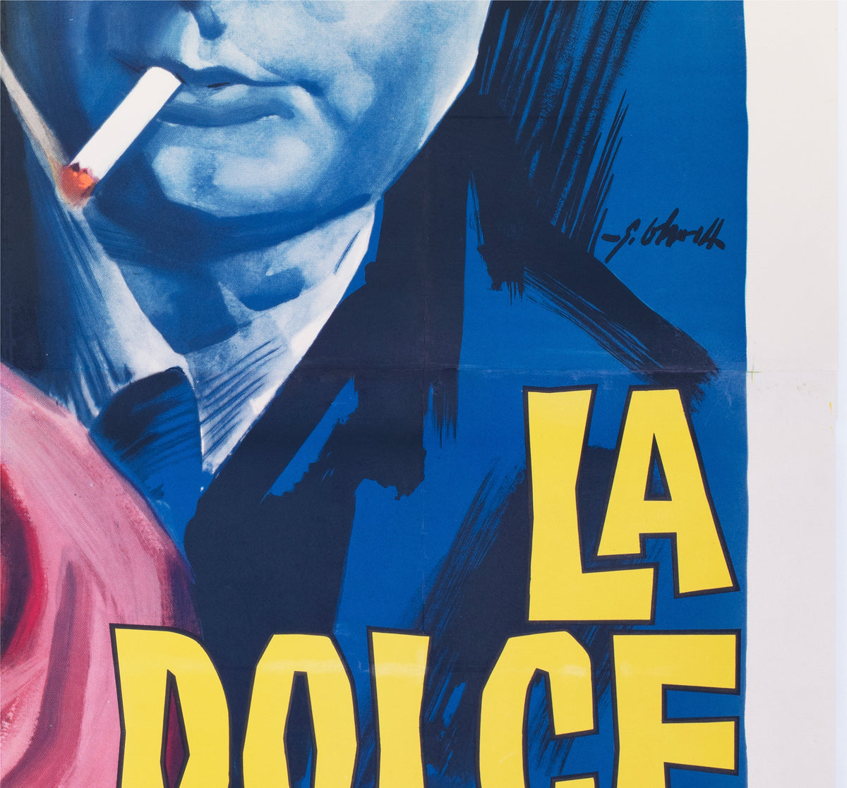 La Dolce Vita 1960 Italian 4 Foglio Film Movie Poster, Giorgio Olivetti - detail