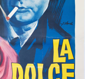 La Dolce Vita 1960 Italian 4 Foglio Film Movie Poster, Giorgio Olivetti - detail
