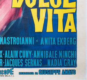 La Dolce Vita 1960 Italian 4 Foglio Film Movie Poster, Giorgio Olivetti - detail