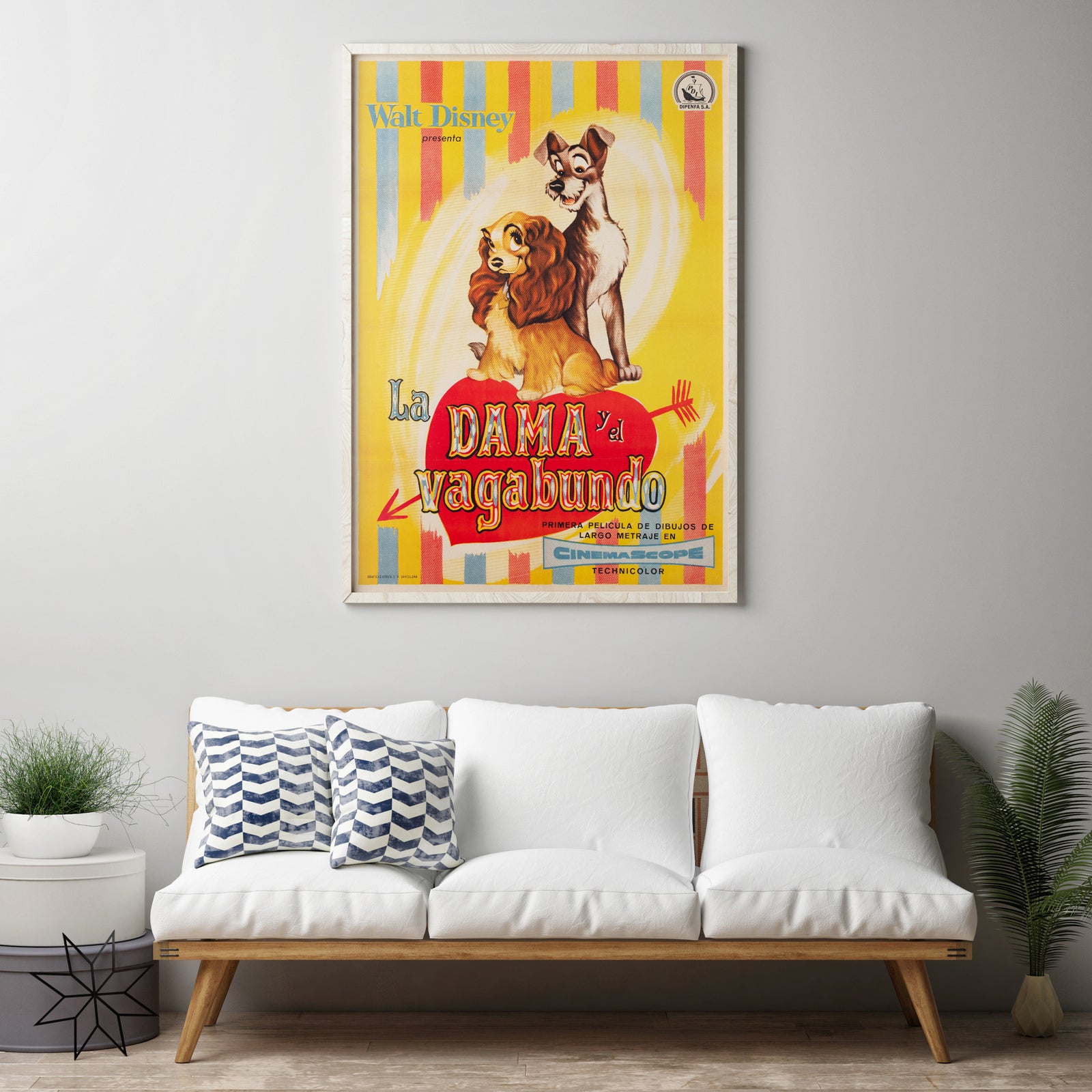 Lady and the Tramp 1957 Spanish 1 Sheet Film Movie Poster