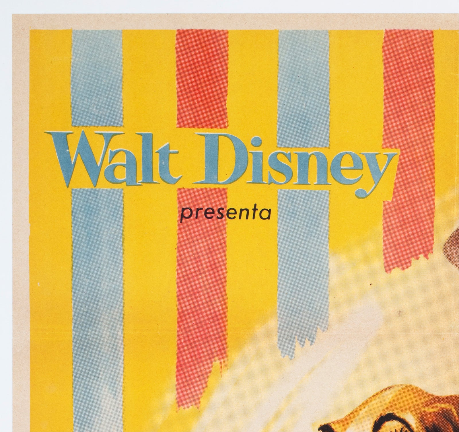 Lady and the Tramp 1957 Spanish 1 Sheet Film Movie Poster - detail