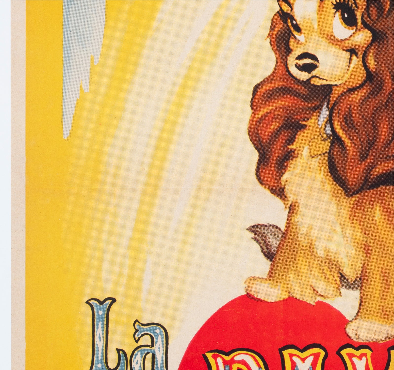 Lady and the Tramp 1957 Spanish 1 Sheet Film Movie Poster - detail