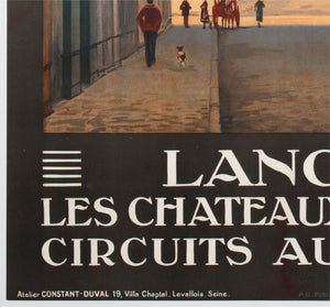 Langeais c1927 French Travel Advertising Poster Constant Duval - detail