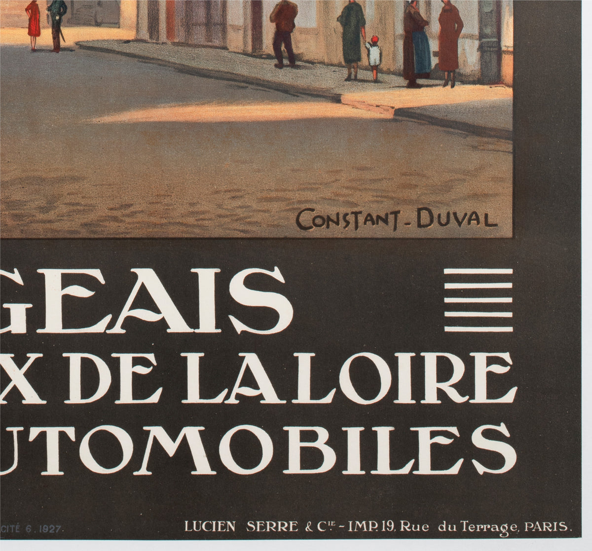 Langeais c1927 French Travel Advertising Poster Constant Duval - detail