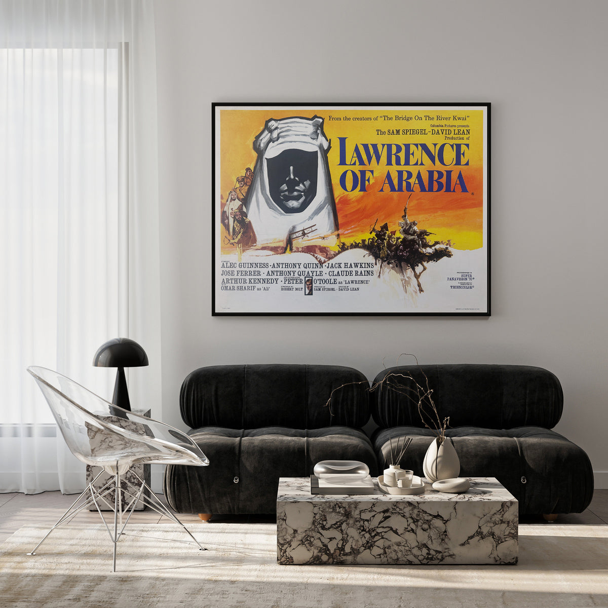 Lawrence of Arabia 1962 Pre-Oscars UK Quad Film Movie Poster, Georges Kerfyser
