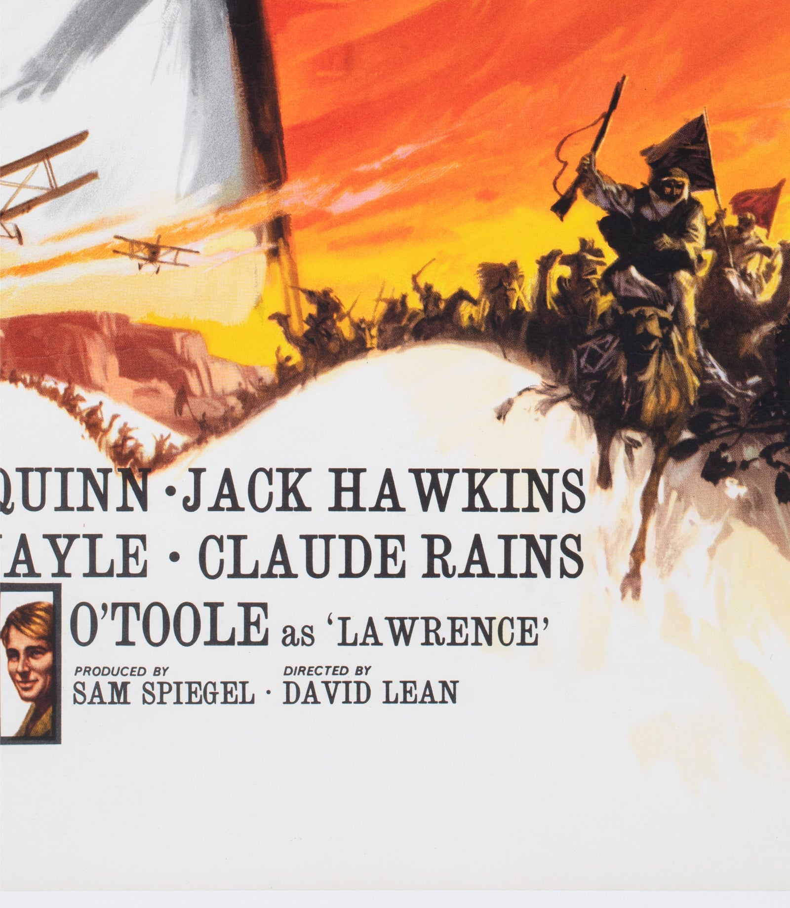 Lawrence of Arabia 1962 Pre-Oscars UK Quad Film Movie Poster, Georges Kerfyser - detail