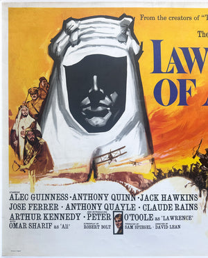 Lawrence of Arabia 1962 Pre-Oscars UK Quad Film Movie Poster, Georges Kerfyser - detail