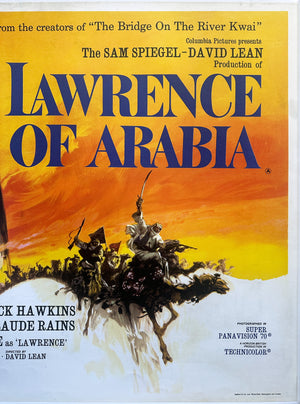 Lawrence of Arabia 1962 Pre-Oscars UK Quad Film Movie Poster, Georges Kerfyser - detail