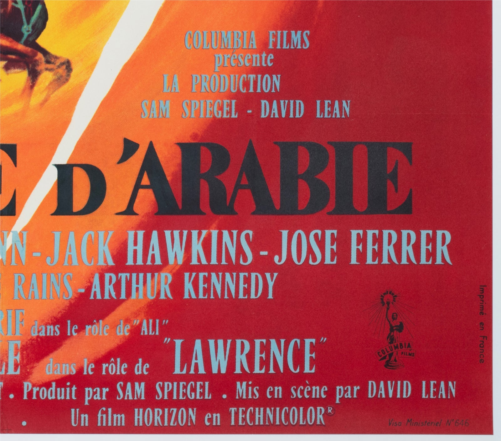 Lawrence of Arabia 1962 French Grande Style B Film Poster Georges Kerfyser - detail