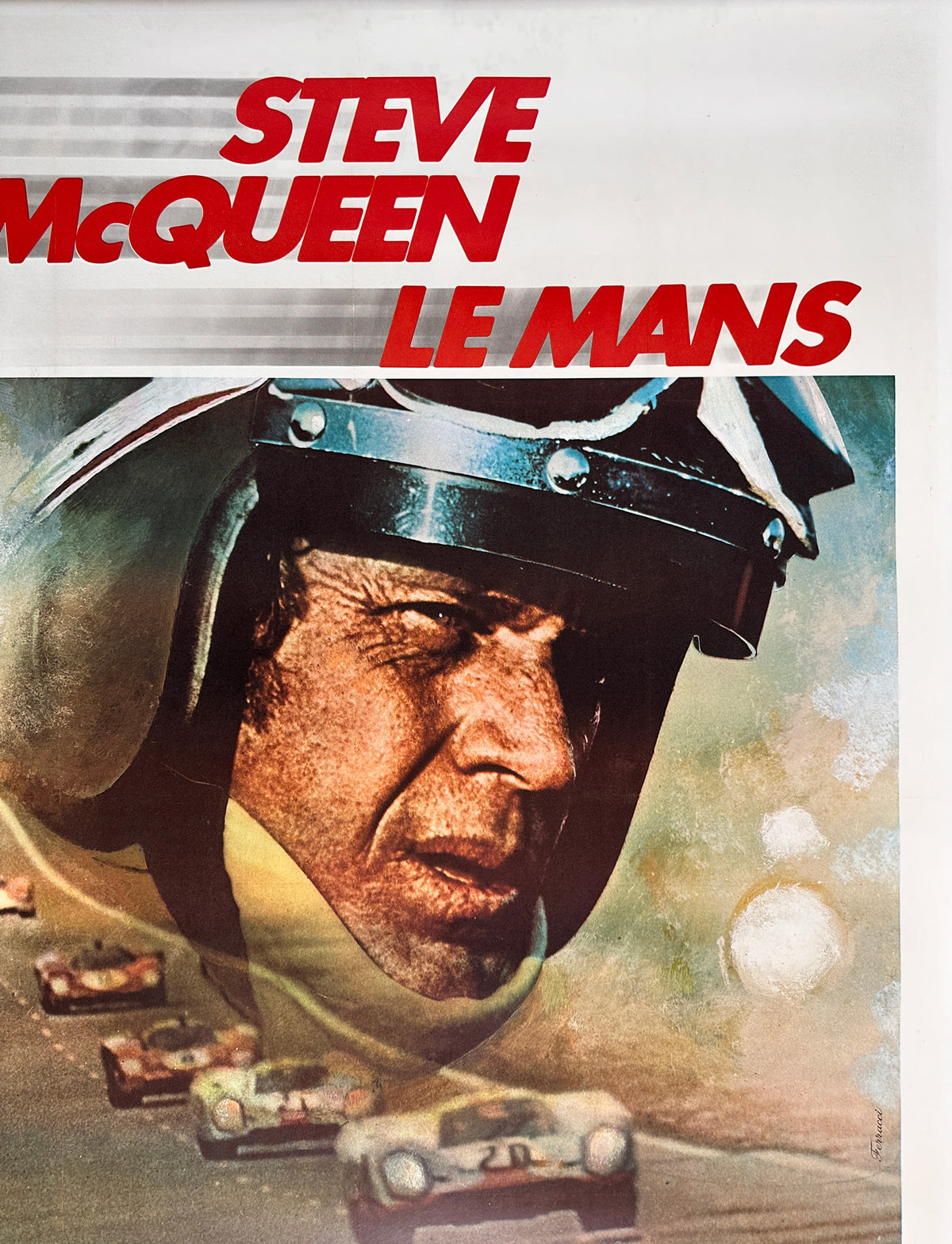 Le Mans 1971, French Grande Film Movie Poster, Rene Ferracci - detail