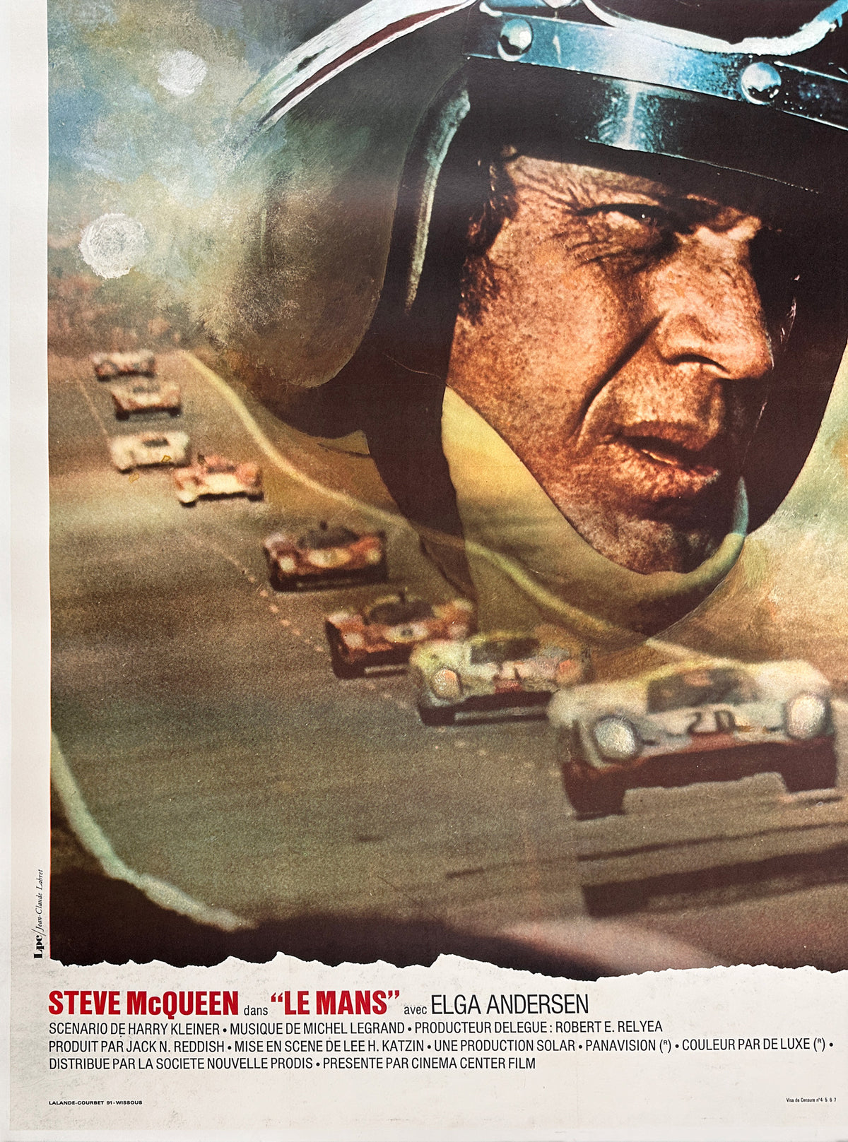 Le Mans 1971, French Grande Film Movie Poster, Rene Ferracci - detail