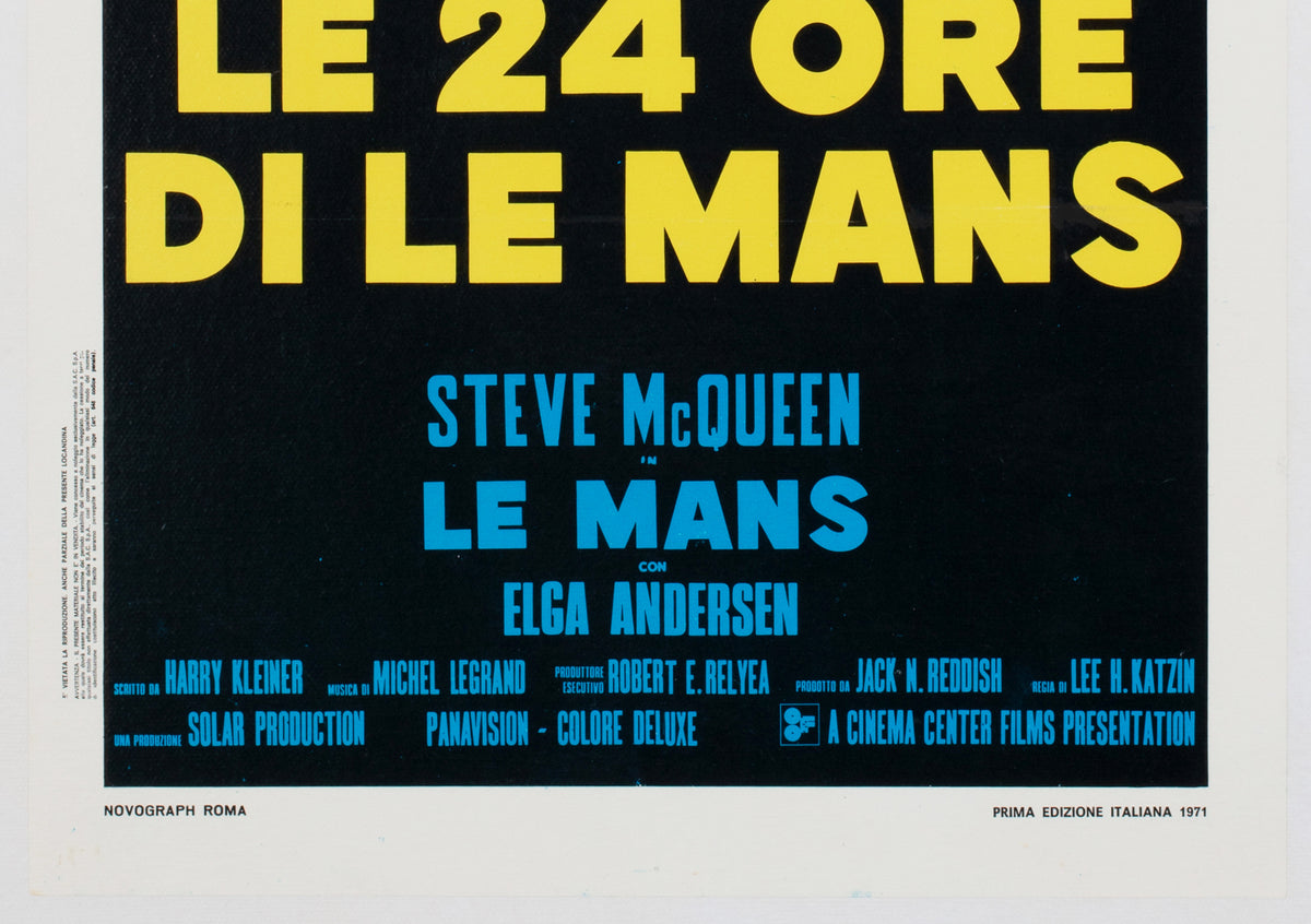 Le Mans 1971 Italian Locandina Film Movie Poster - detail