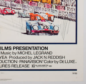 Le Mans 1971 US 1 Sheet Film Movie Poster, Tom Jung - detail