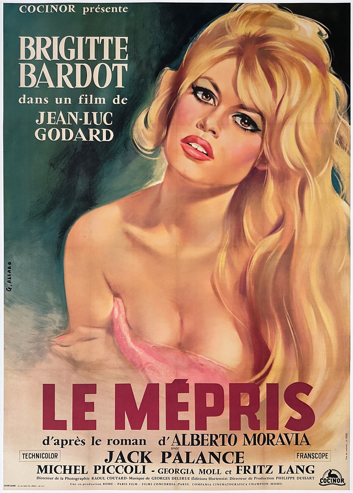 Le Mepris 1963 French Grande Film Poster, Georges Allard