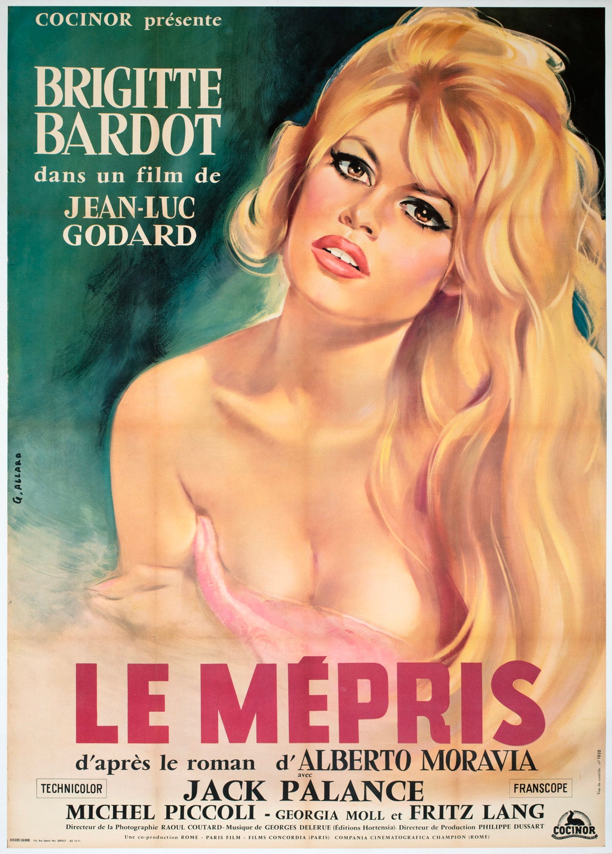 Le Mepris 1963 French Grande Film Poster Georges Allard