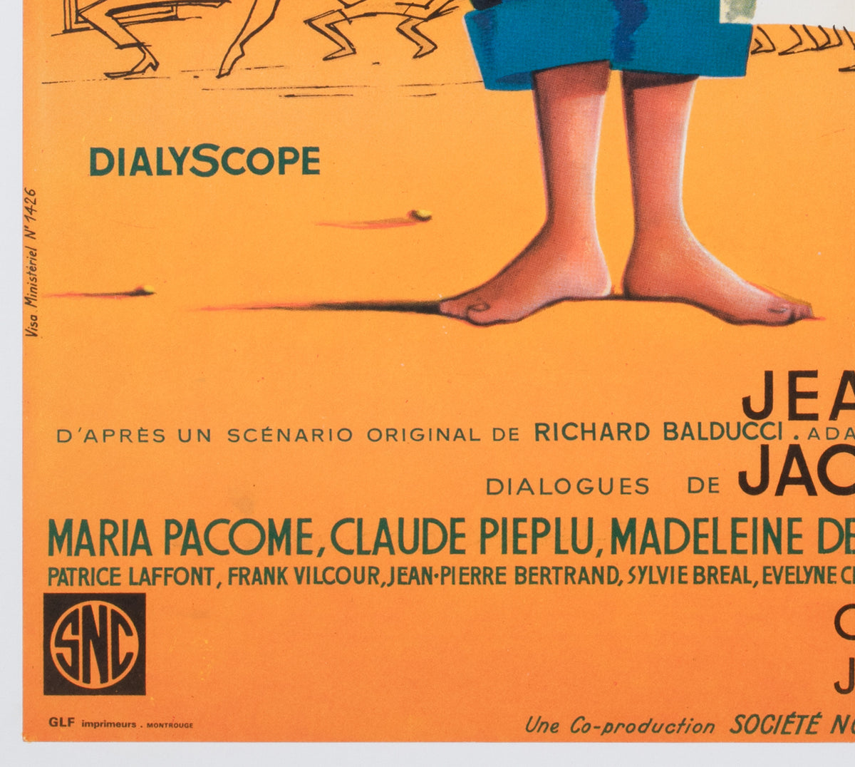 Le gendarme de Saint-Tropez R1966 French Moyenne Film Movie Poster, Clement Hurel - detail
