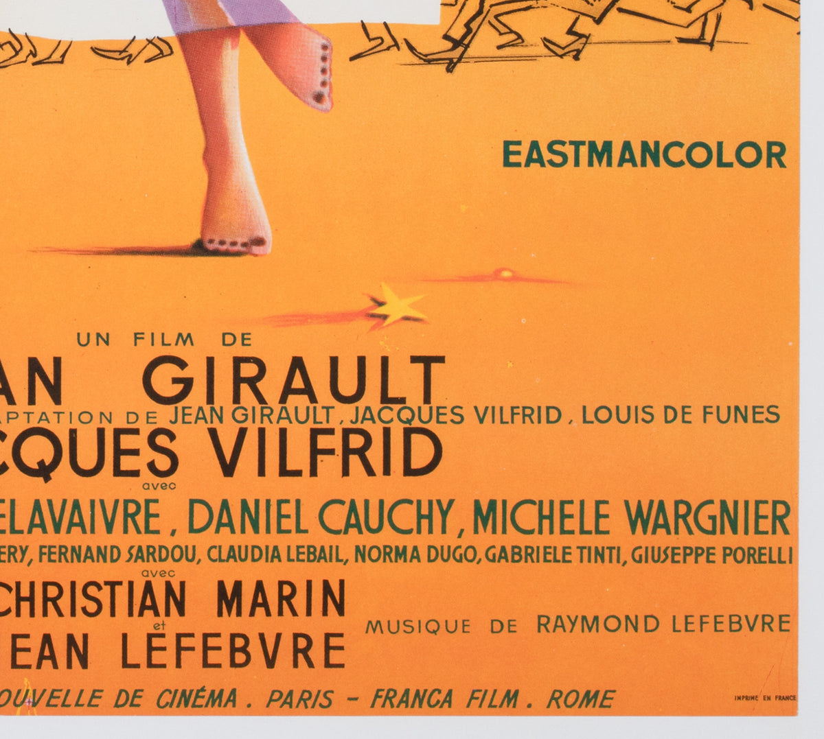 Le gendarme de Saint-Tropez R1966 French Moyenne Film Movie Poster, Clement Hurel - detail