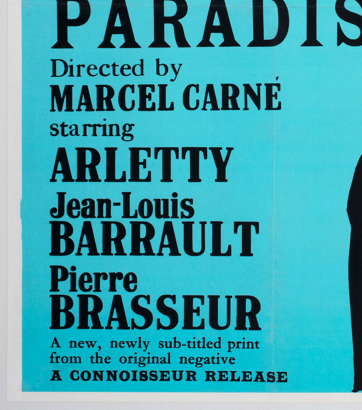 Les Enfants Du Paradis 1970s Academy Cinema UK Quad Film Movie Poster, Peter Strausfeld - detail