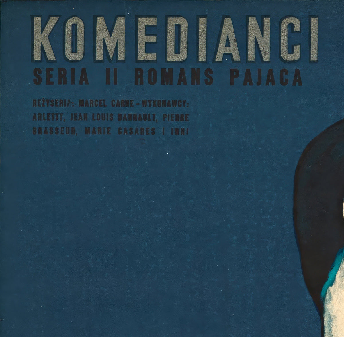 Les Enfants du Paradis 1955 Polish Blue Style A1 Film Poster Julian Palka - detail
