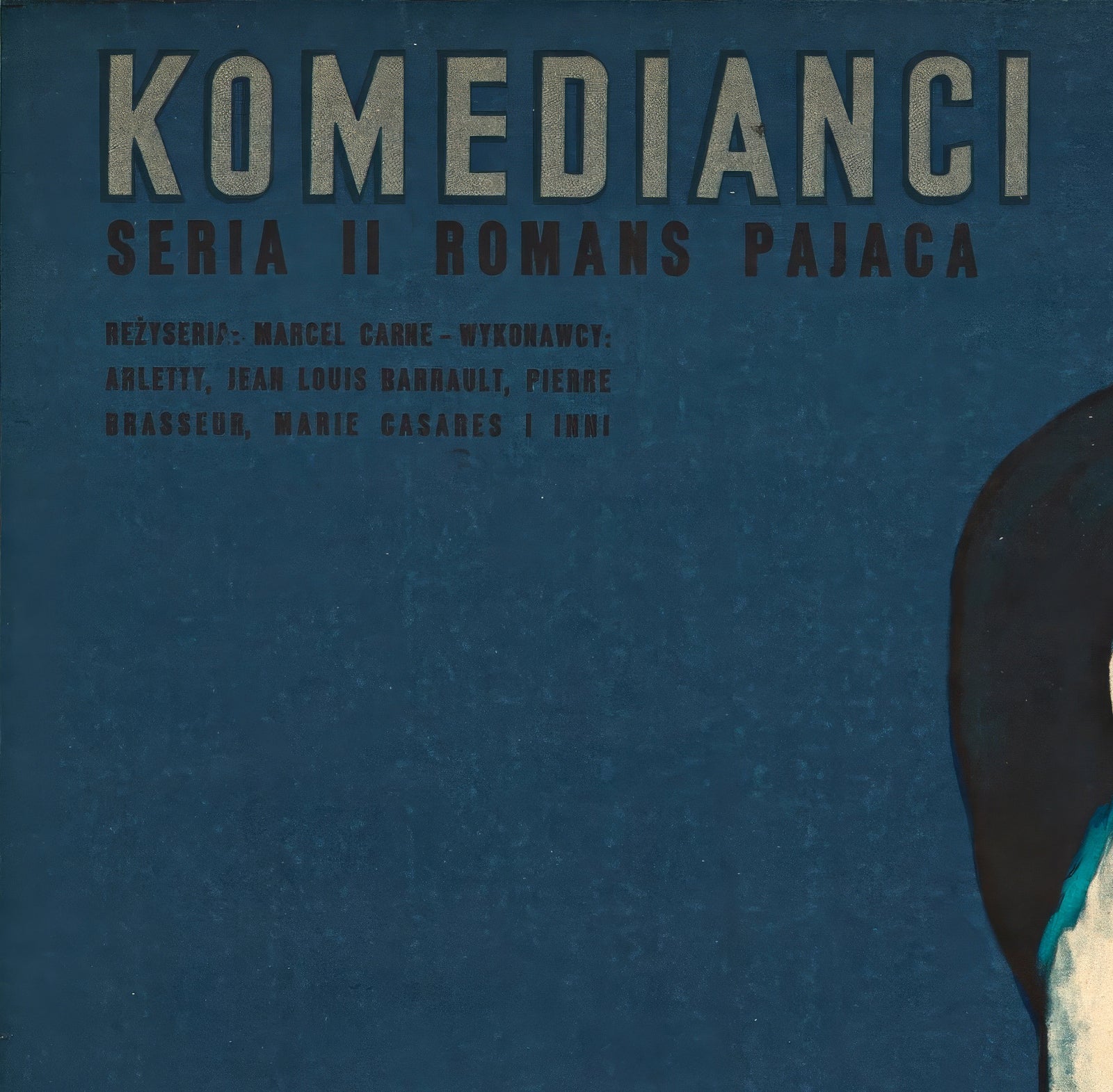 Les Enfants du Paradis 1955 Polish Blue Style A1 Film Poster Julian Palka - detail