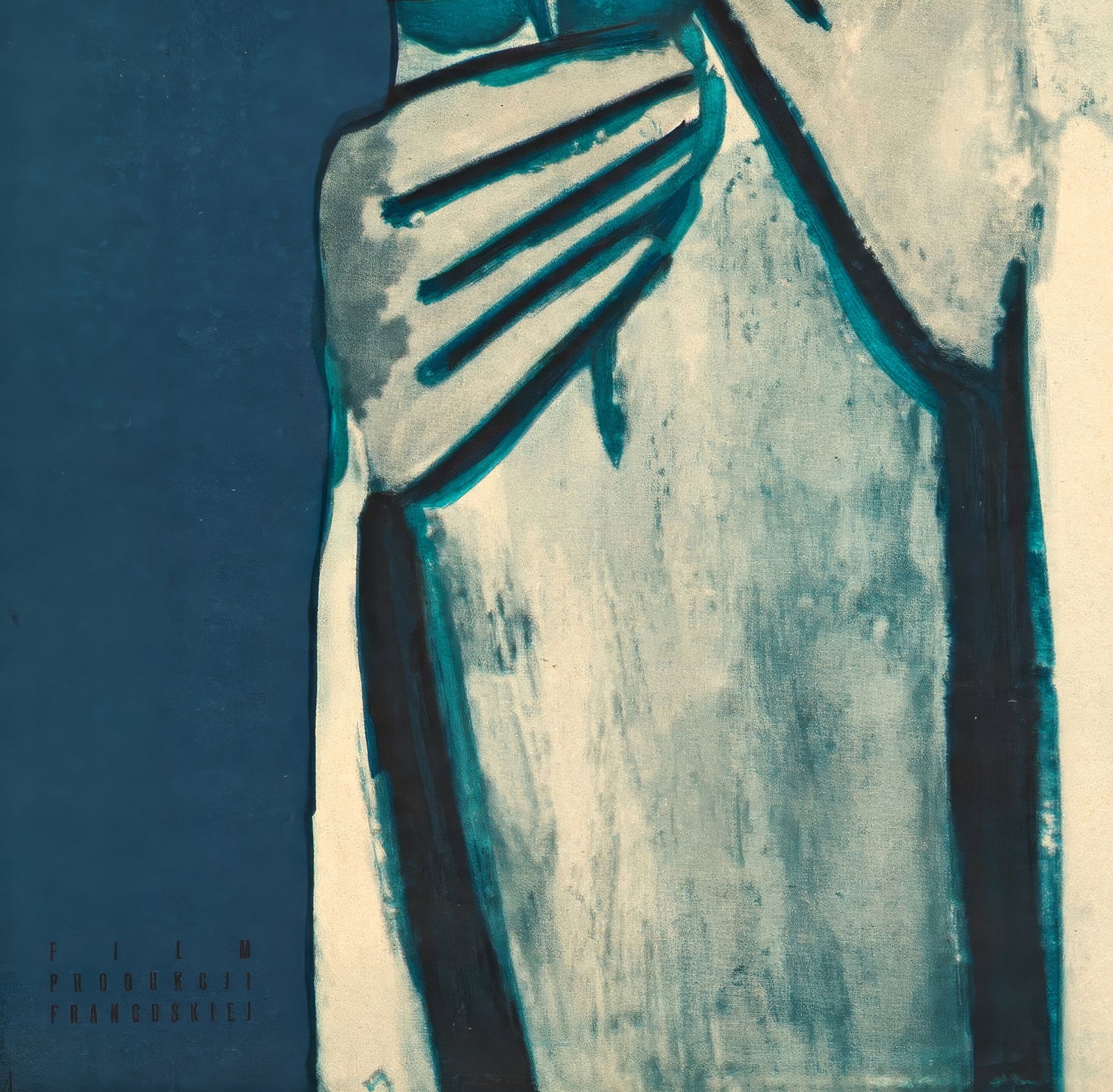 Les Enfants du Paradis 1955 Polish Blue Style A1 Film Poster Julian Palka - detail