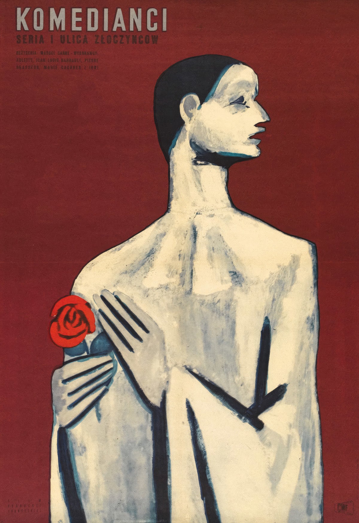 Les Enfants du Paradis 1955 Polish Red Style A1 Film Poster Julian Palka