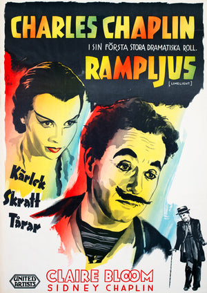Limelight 1952 Swedish Film Poster Gösta Åberg