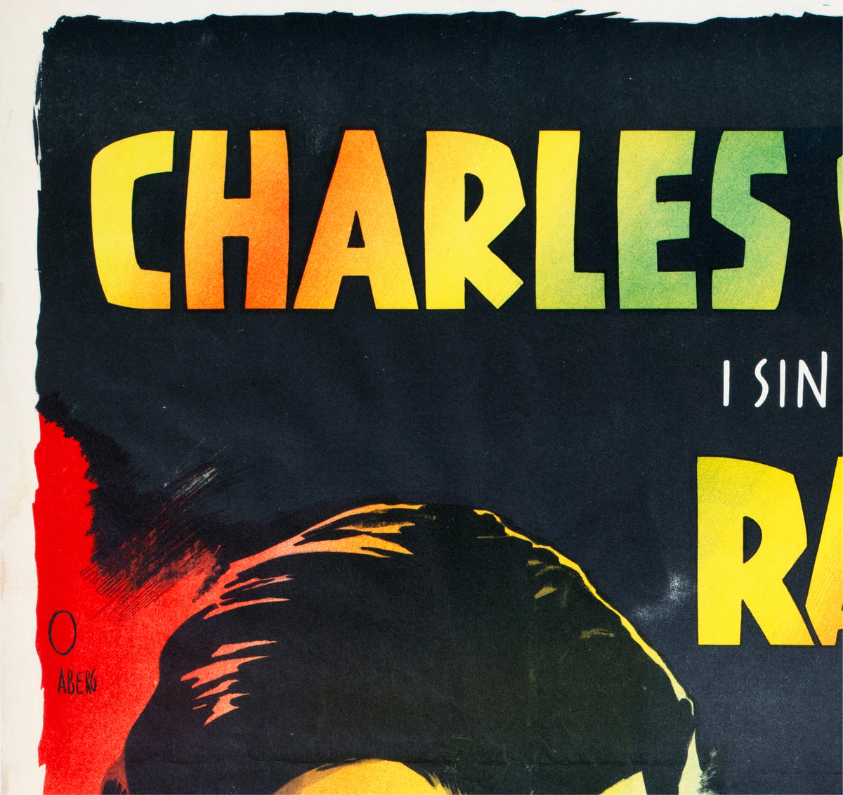Limelight 1952 Swedish Film Poster Gösta Åberg - detail