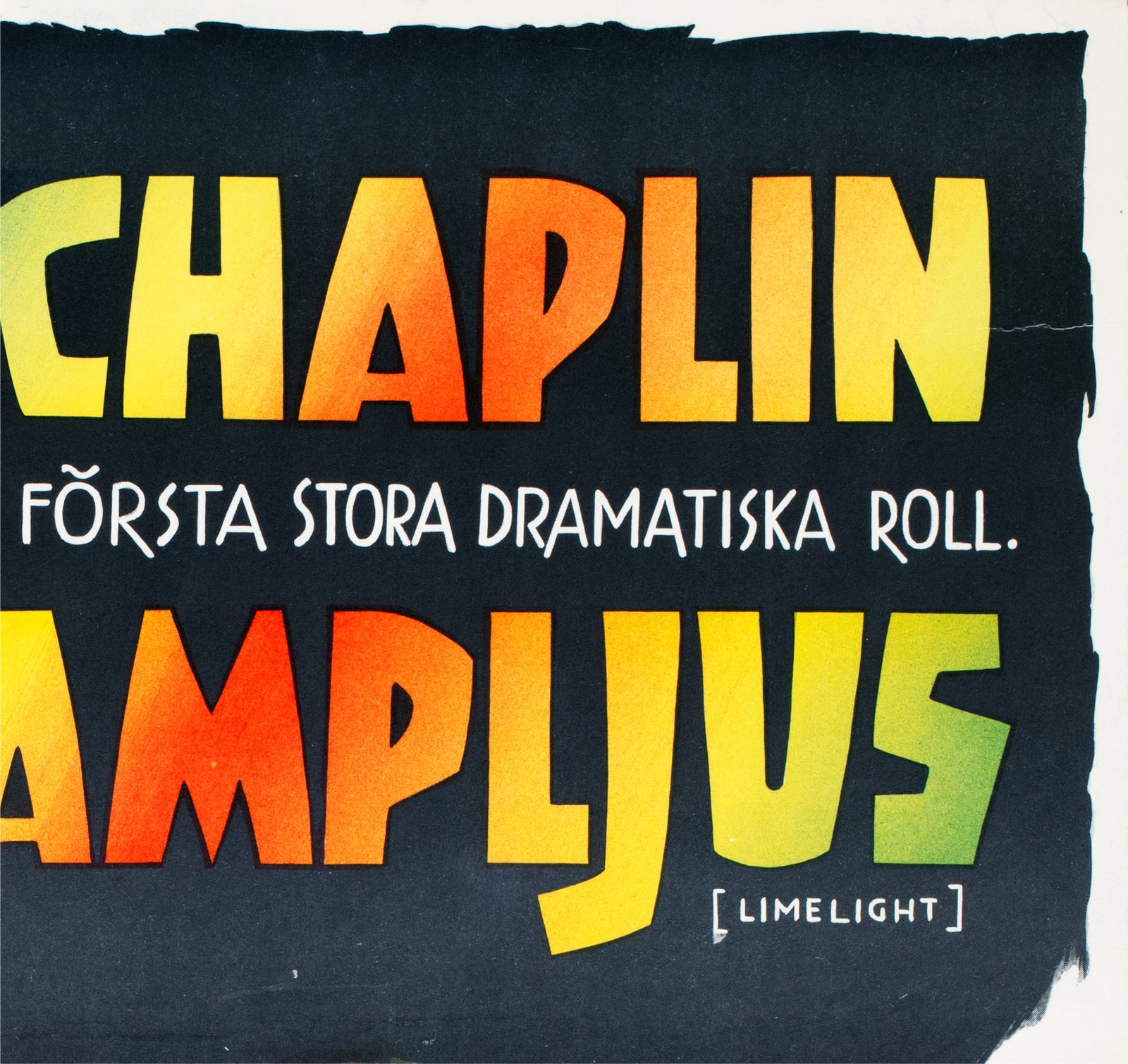 Limelight 1952 Swedish Film Poster Gösta Åberg - detail