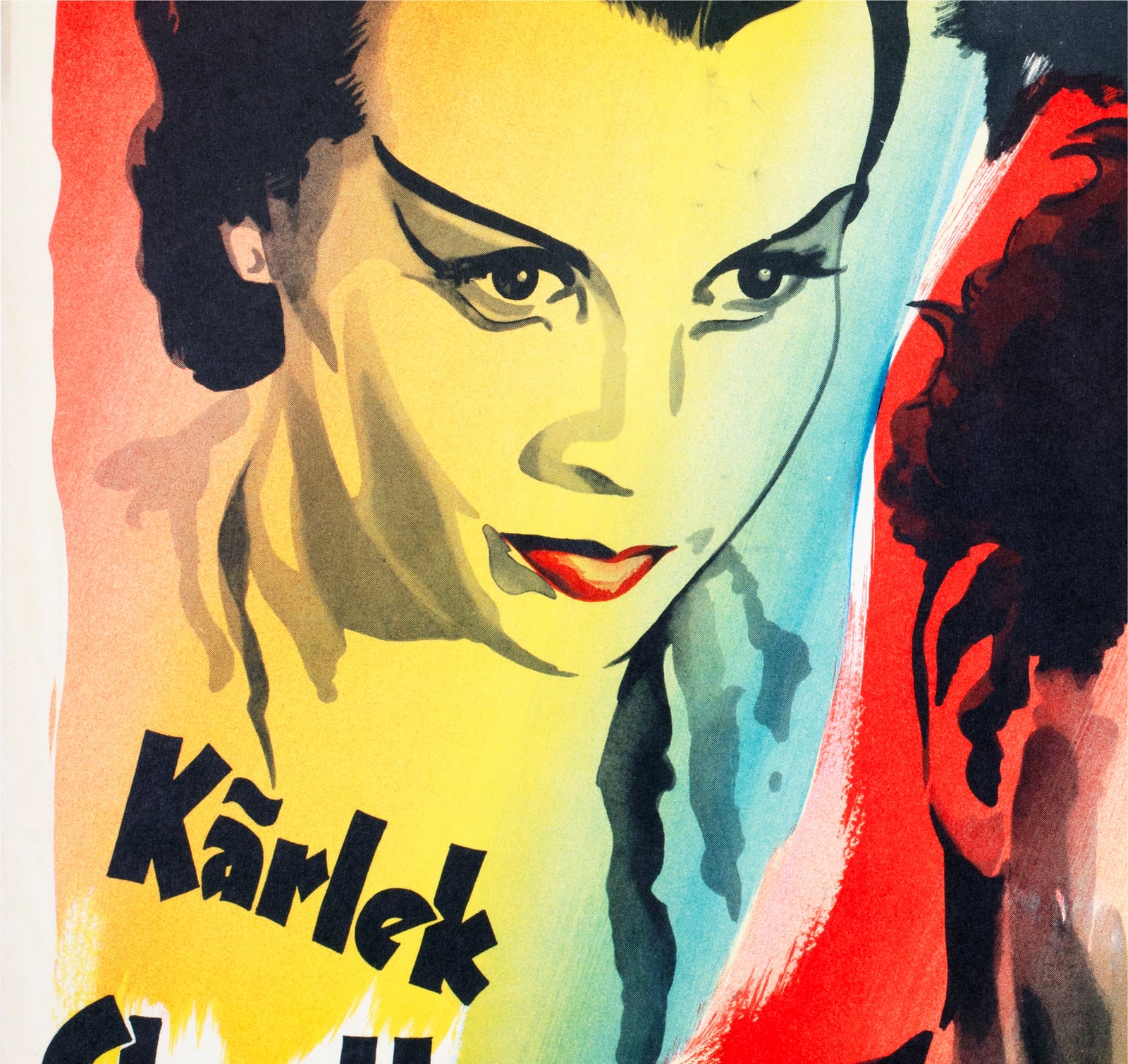 Limelight 1952 Swedish Film Poster Gösta Åberg - detail