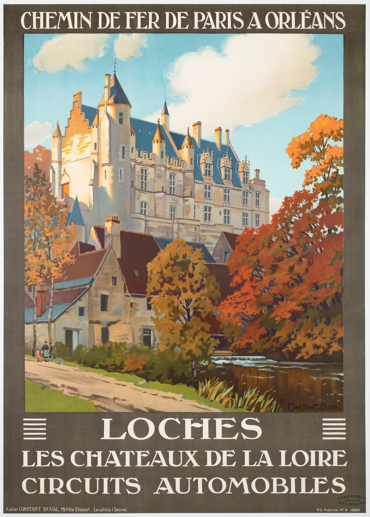 Loches c1928 French Travel Advertising Poster Constant Duval