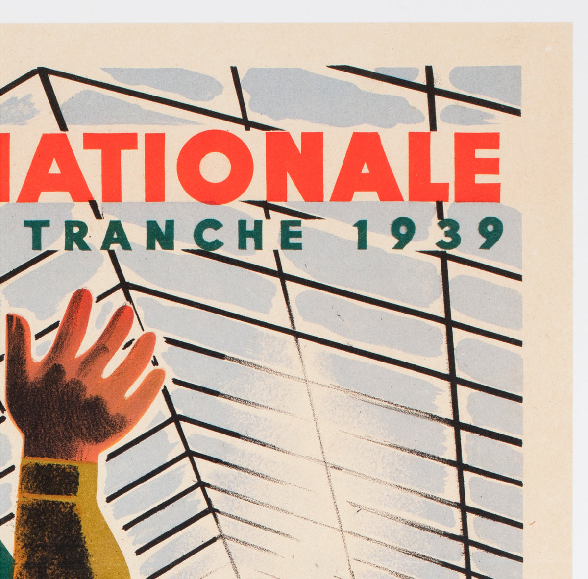 Loterie Nationale Week End 1939 SNCF Frenc Railway Lottery Poster  Edgar Derouet and Charles Lesacq - detail