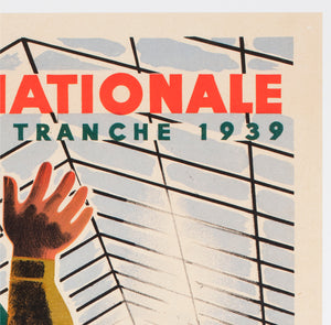 Loterie Nationale Week End 1939 SNCF Frenc Railway Lottery Poster  Edgar Derouet and Charles Lesacq - detail