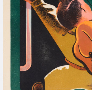 Loterie Nationale Week End 1939 SNCF Frenc Railway Lottery Poster  Edgar Derouet and Charles Lesacq - detail