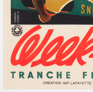 Loterie Nationale Week End 1939 SNCF Frenc Railway Lottery Poster  Edgar Derouet and Charles Lesacq - detail