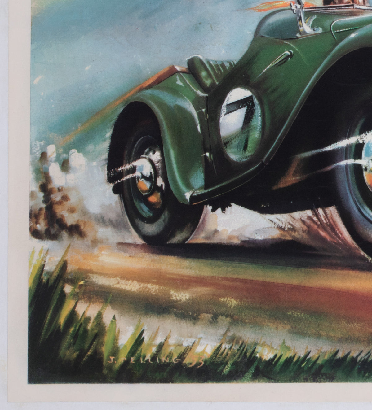 MG Series T.F. Safety First 1953 British Poster - detail