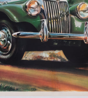MG Series T.F. Safety First 1953 British Poster - detail