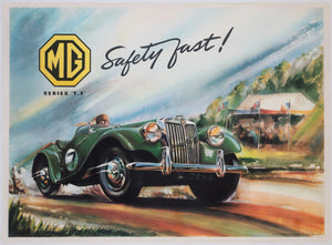 MG Series T.F. Safety First 1953 British Poster, J. Pelling