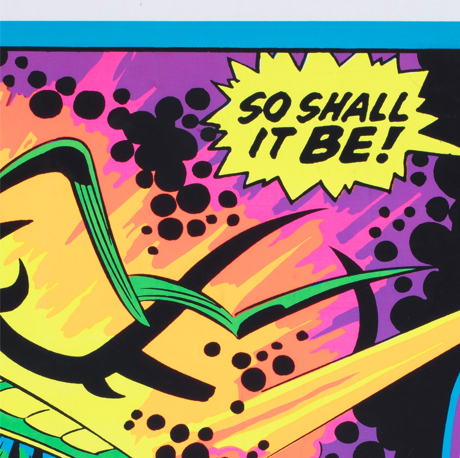 Marvel 1971 Blacklight No4010 Odin and Hela Poster Jack Kirby - detail