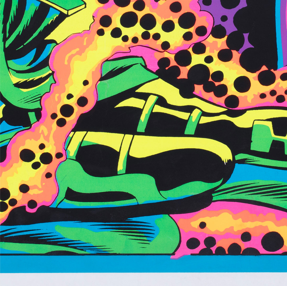 Marvel 1971 Blacklight No4010 Odin and Hela Poster Jack Kirby - detail