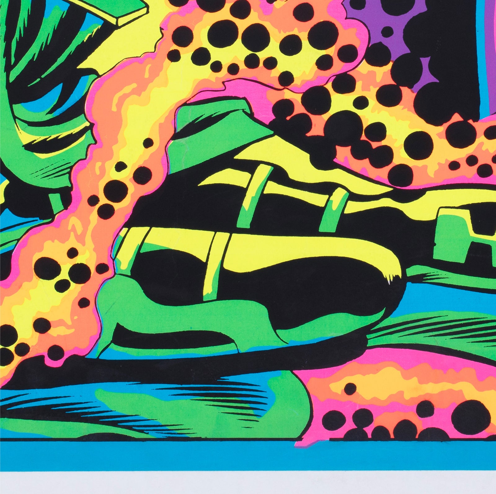 Marvel 1971 Blacklight No4010 Odin and Hela Poster Jack Kirby - detail