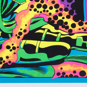 Marvel 1971 Blacklight No4010 Odin and Hela Poster Jack Kirby - detail
